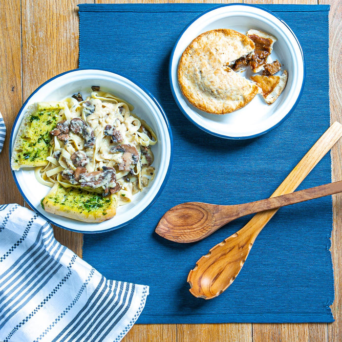 2pc White Enamel Deep Bowls Set