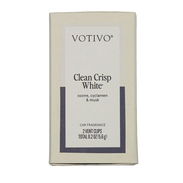 2pk CLEAN CRISP WHITE AUTO VENT CLIP