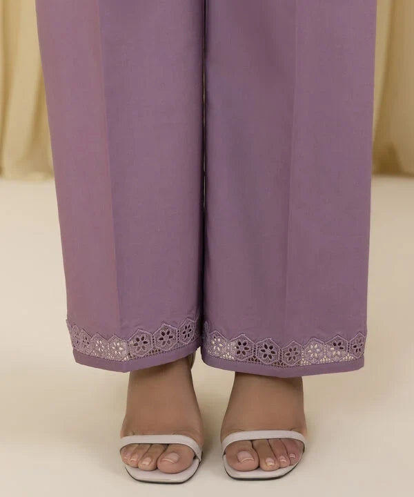 3 Piece - Embroidered Cotton Jacquard Suit