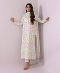 3 Piece - Embroidered Cotton Satin Suit