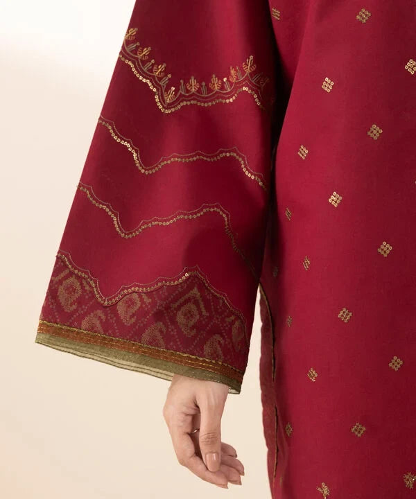 3 Piece - Embroidered Cotton Suit