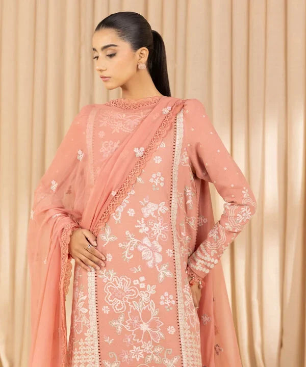 3 Piece - Embroidered Dobby Suit