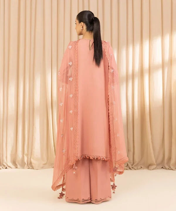 3 Piece - Embroidered Dobby Suit