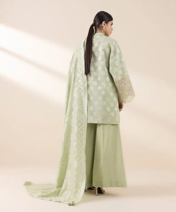 3 Piece - Embroidered Jacquard Suit