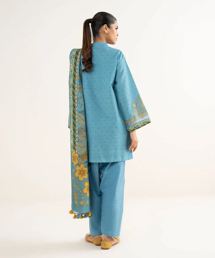 3 Piece - Embroidered Khaddar Suit