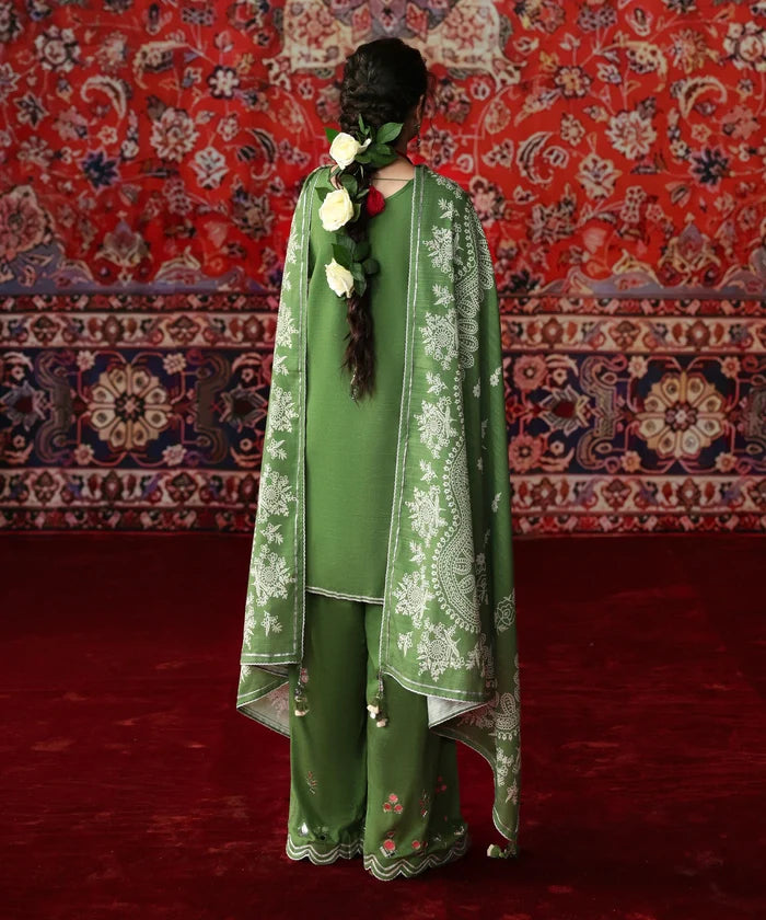 3 Piece - Embroidered Light Khaddar Suit