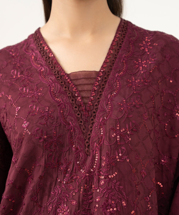 3 Piece - Embroidered Linen Jacquard Suit