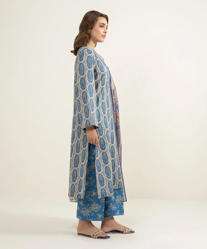 3 Piece - Printed Khaddar Suit