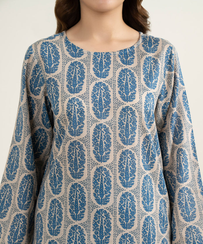 3 Piece - Printed Khaddar Suit