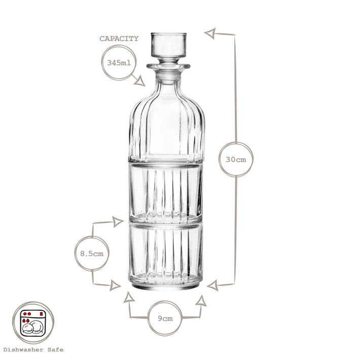 3 Piece 345ml Timeless Crystal Glass Whisky Decanter Set