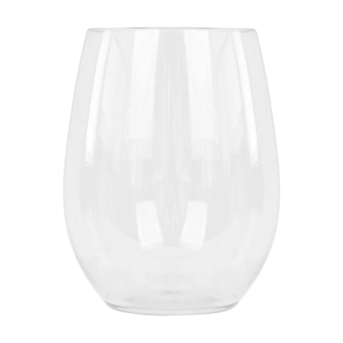 300ml Reusable Plastic Stemless Wine Glasses - Pack of Six