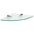 30cm Floating Glass Corner Shelf with Chrome Fixings