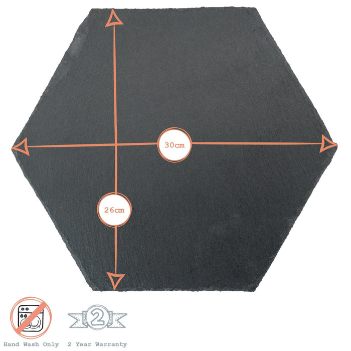 30cm Hexagon Slate Placemats - Pack of Six