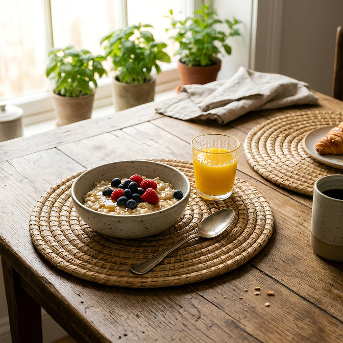 30cm Woven Palm Leaf Placemats - Pack of Six