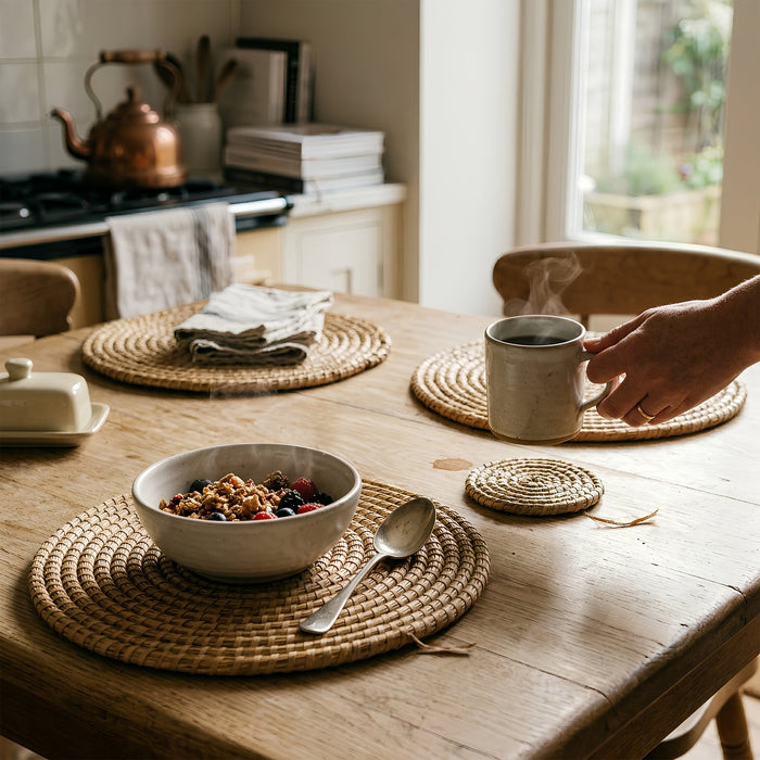 30cm Woven Palm Leaf Placemats - Pack of Six