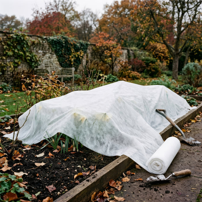 30gsm Garden Plant Frost Protection Fleece with Pegs & Plates - 2m x 30m Total (3 Rolls)