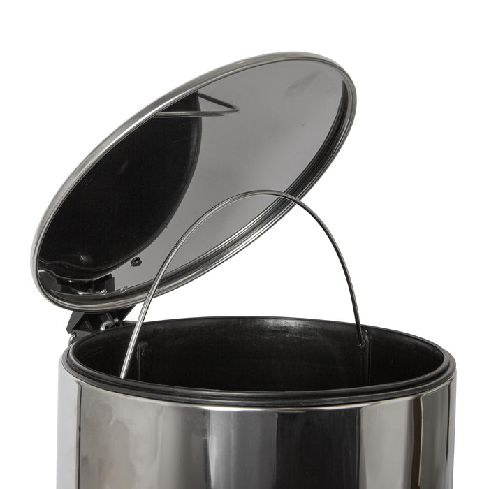 30L Chrome Round Stainless Steel Kitchen Pedal Bin