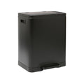 30L Matt Black Stainless Steel Double Kitchen Pedal Bin (2 x 15L)