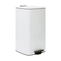 30L Square White Stainless Steel Kitchen Pedal Bin