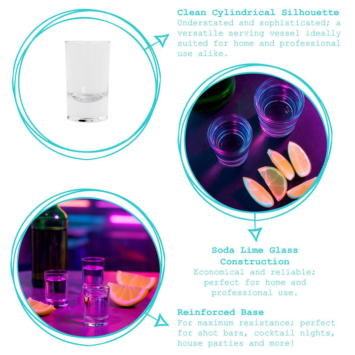 30ml Wide Shot Glasses - Pack of 12