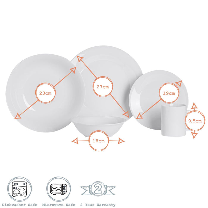 30pc White Dinner Set