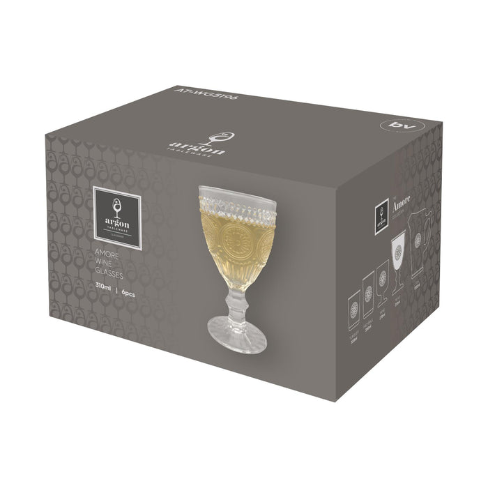 310ml Amore Ribbed Wine Glasses - Pack of Six