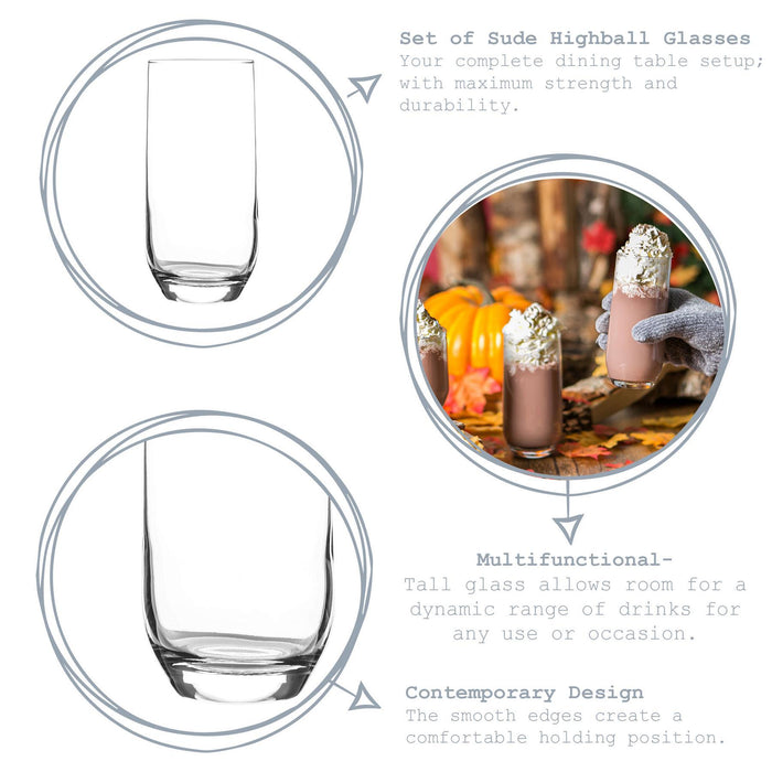 315ml Sude Highball Glasses - Pack of Six