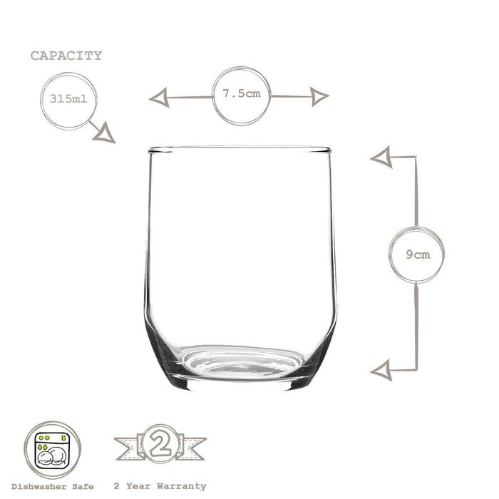 315ml Sude Tumbler Glasses - Pack of Six