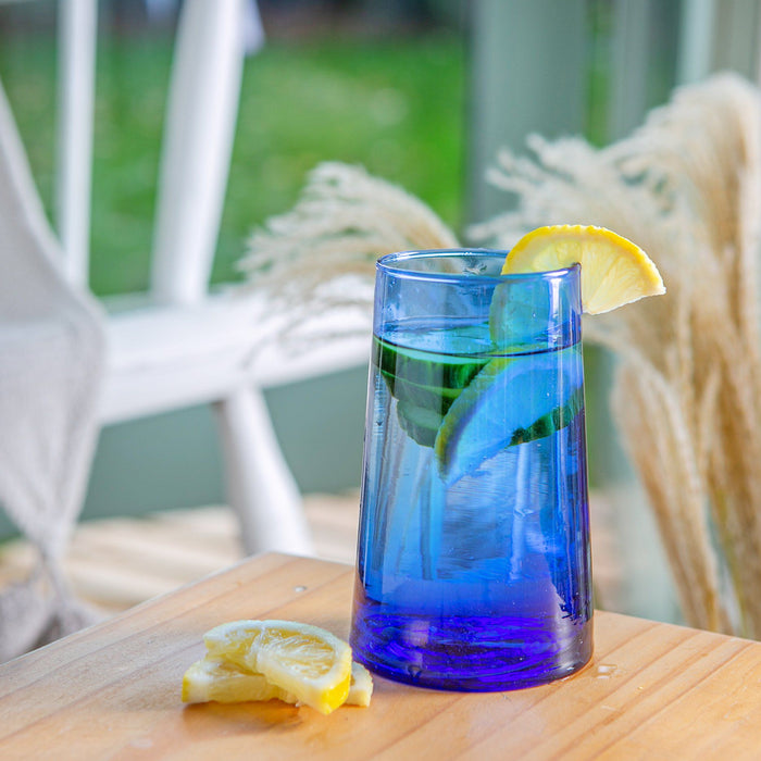 320ml Blue Merzouga Recycled Highball Glasses - Pack of Six