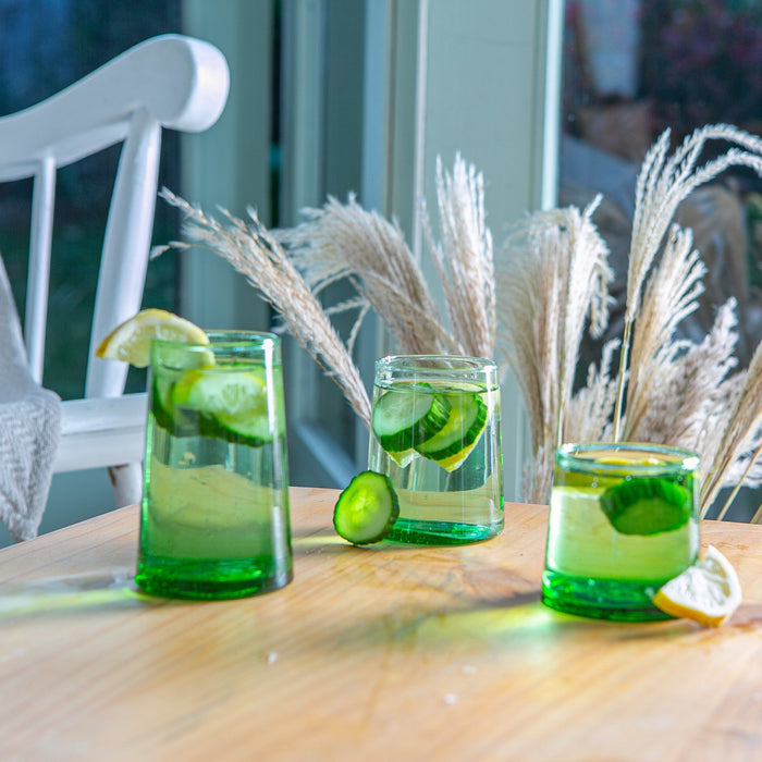 320ml Green Merzouga Recycled Highball Glasses - Pack of Six