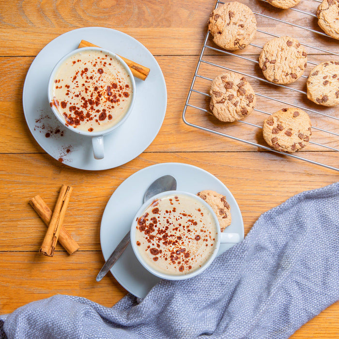 320ml White China Cappuccino Cups & Saucers - 6 Sets