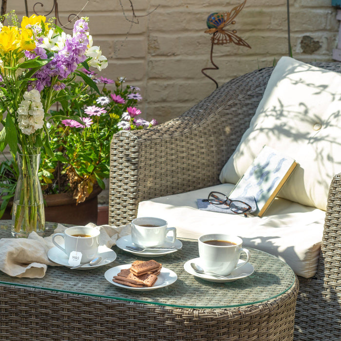 320ml White China Cappuccino Cups & Saucers - 6 Sets
