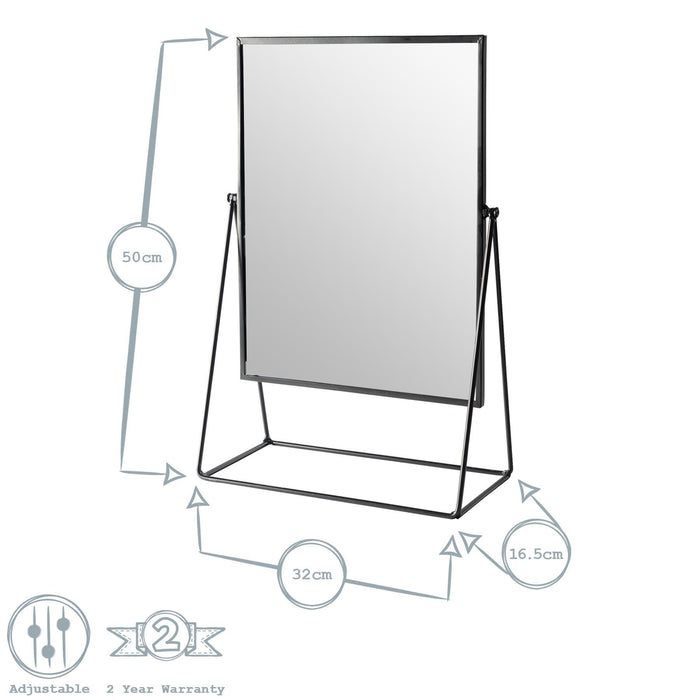 32cm x 50cm Gold Square Dressing Table Mirror