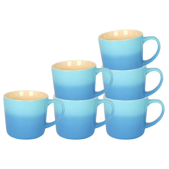 330ml Blue New Bone China Ombre Mugs - Pack of Six