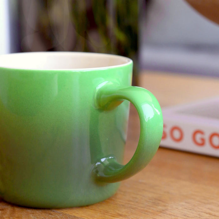 330ml Green New Bone China Ombre Mugs - Pack of Six