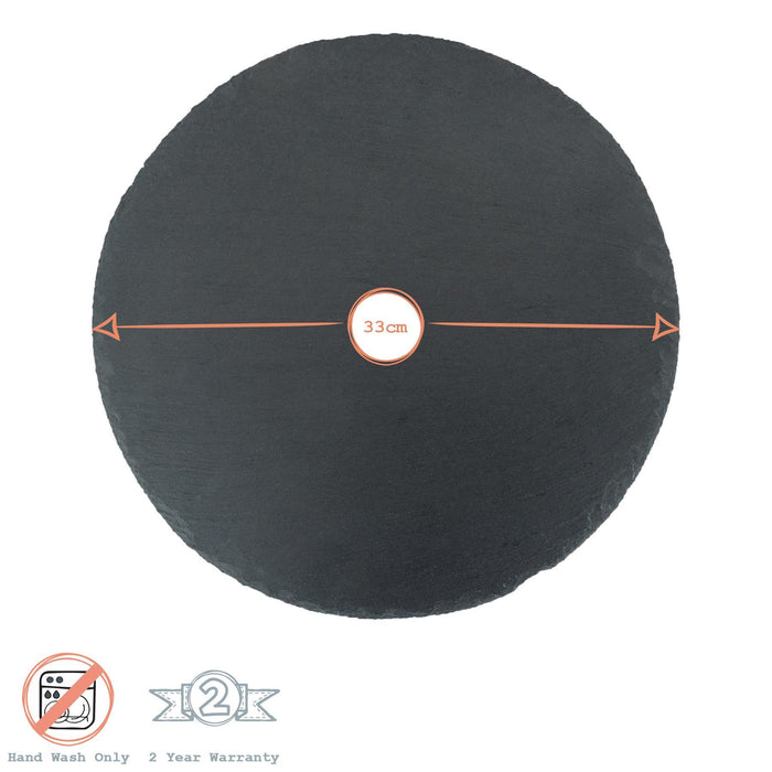 33cm Round Slate Serving Platter
