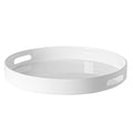 33cm White Round Lacquer Tray