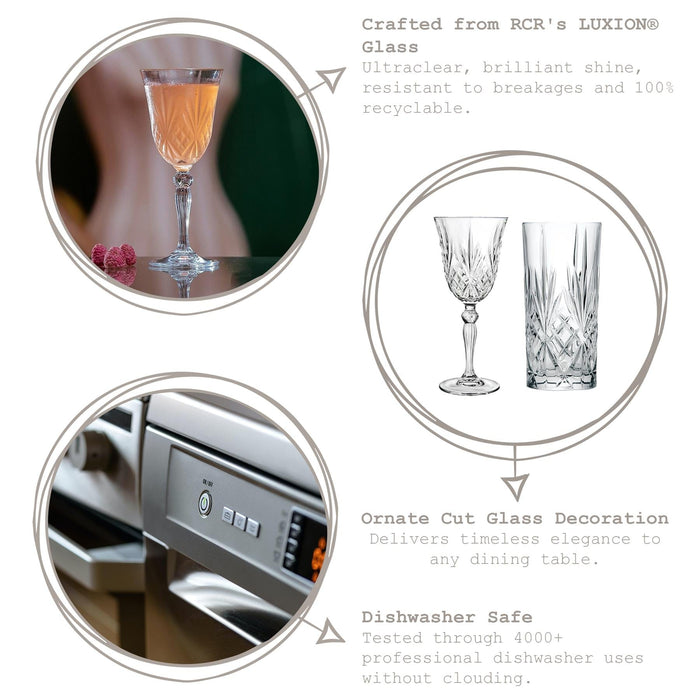 340ml Crystal Whisky Glasses - Pack of 6