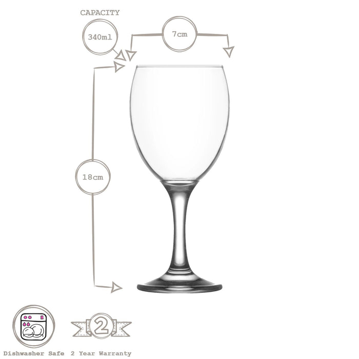 340ml Empire Wine Glasses - Pack of Six