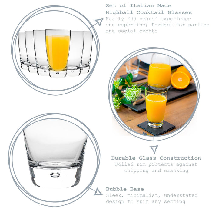 340ml Luna Highball Glasses - Pack of Four