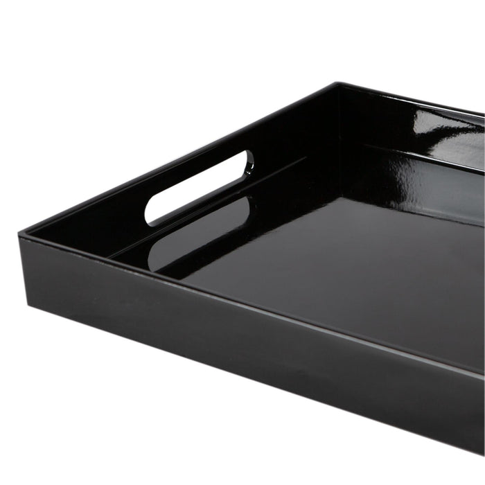 34.5cm x 25cm Black Rectangle Lacquer Tray