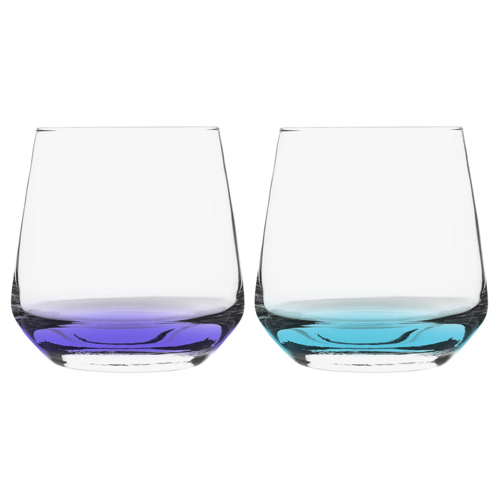 345ml Lal Whisky Glasses - Coloured Bases - Pack of Six