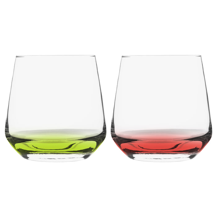 345ml Lal Whisky Glasses - Coloured Bases - Pack of Six