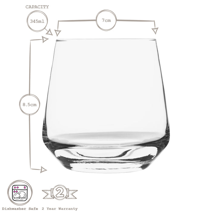 345ml Lal Whisky Glasses - Coloured Bases - Pack of Six