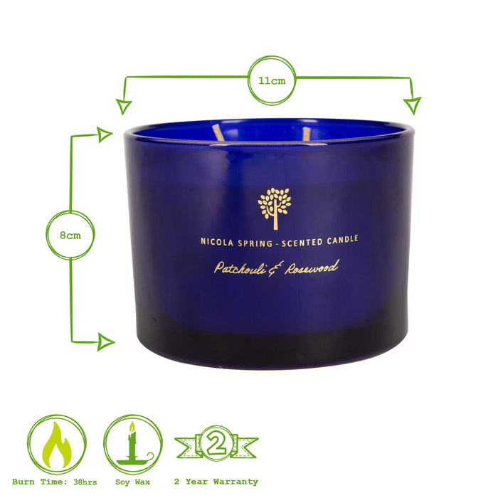 350g Double Wick Patchouli & Rosewood Soy Wax Scented Candle