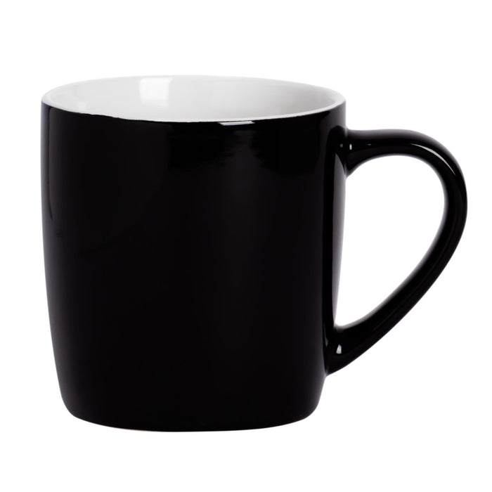 350ml Black Coloured Coffee Mugs - Pack of Six