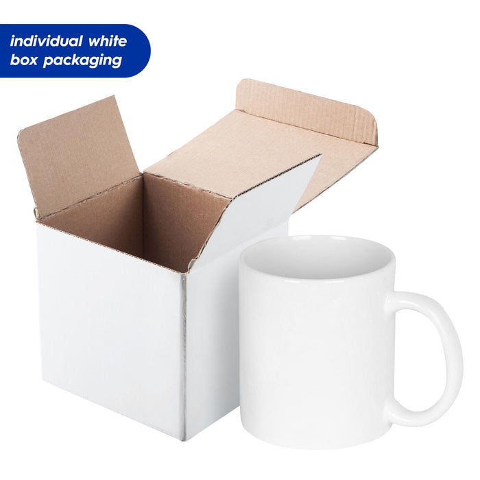 350ml Blank Stoneware Sublimation Mugs - White - Pack of 6