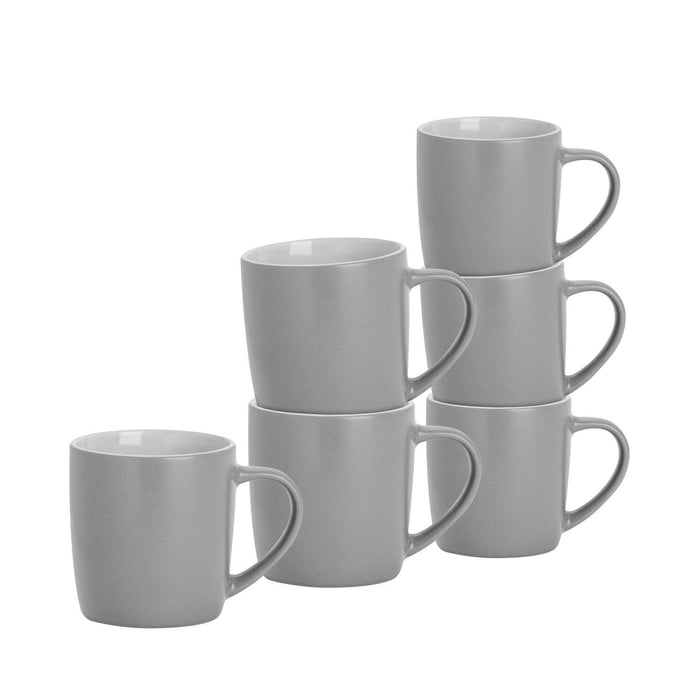 350ml Matt Coloured Coffee Mugs - Pack of Six
