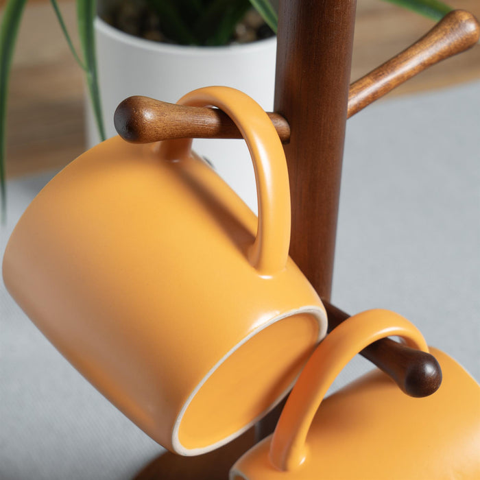 350ml Matt Yellow Coloured Coffee Mugs - Pack of Six