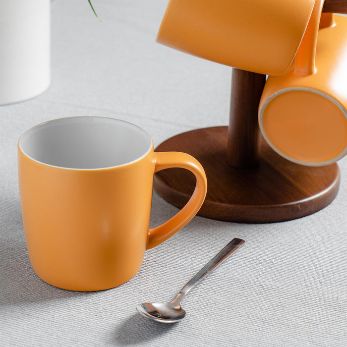 350ml Matt Yellow Coloured Coffee Mugs - Pack of Six